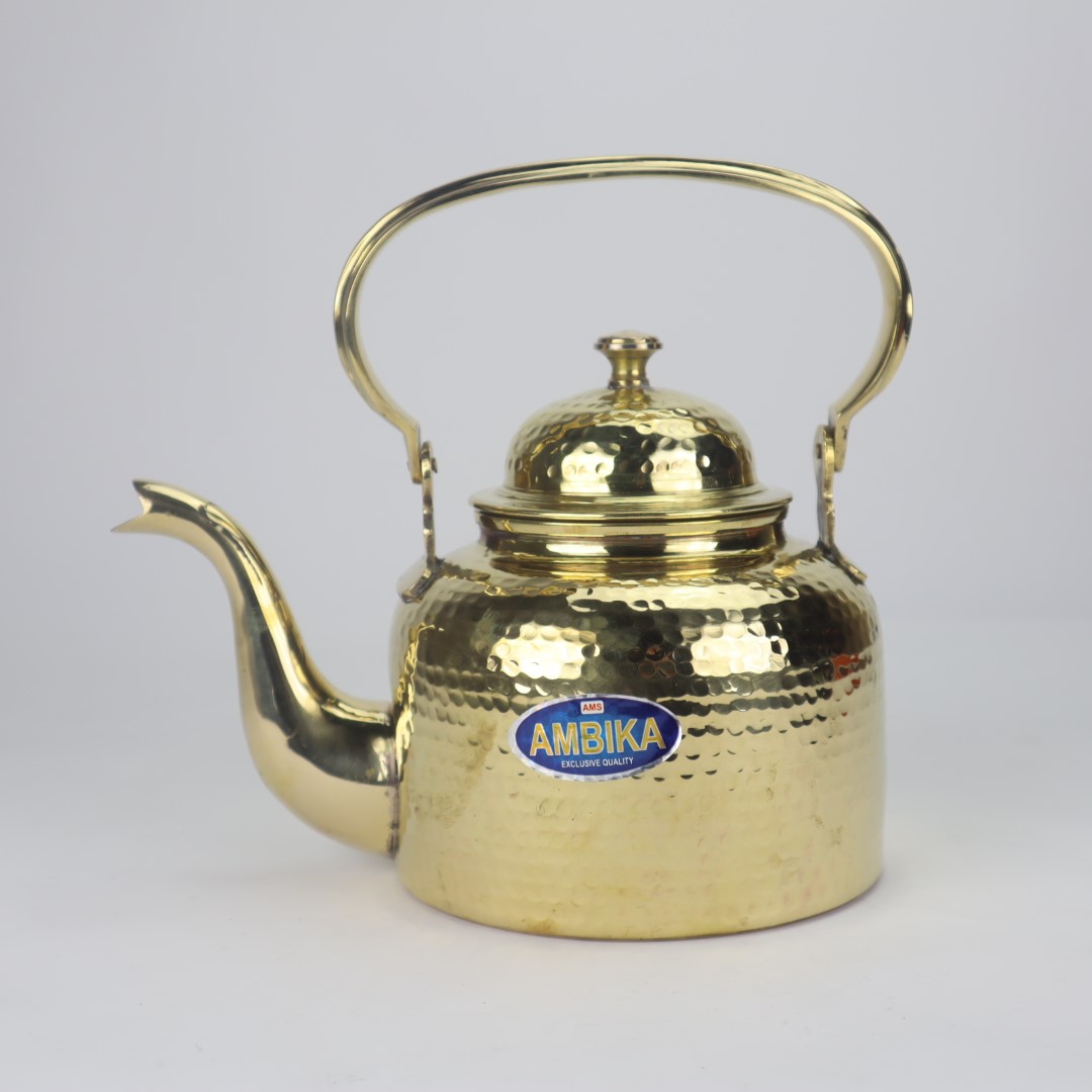 Ambika Brass Kettle Tea Pot 1000ml - Vanjaaran - The Authentic Marketplace